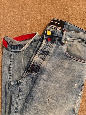 KITON Men’s 5-Pocket Acid Washed Soft Jeans, sz. 30